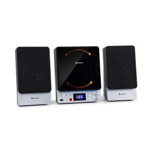Microstar Sing Microsystem Vertikalanlage Karaokesystem | CD-Player | Bluetooth | Stereo-Lautsprecher | USB-Port | UKW | AUX-In / Video-Out | LC-Display | LED-Ambientlight | Wandinstallation oder Standgerät | 2 x Mic-In | Kabelmikrofon | Fernbedienung