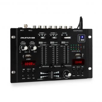 auna DJ-22BT MKII Table de mixage pour DJ 3/2 canaux BT 2x USB