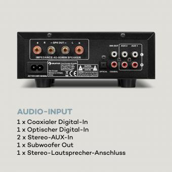 AMP-2 DG Stereo-Hifi-Verstärker 2x50W RMS BT/USB opt. & coax. Dig-In